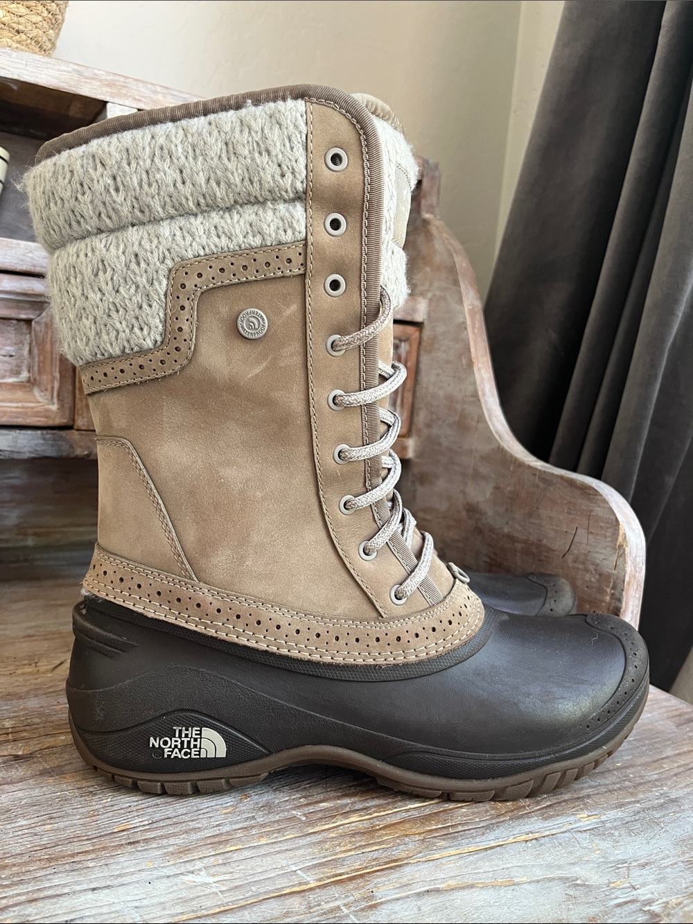 🤍 The North Face Shellista II Mid Boots Size 10 Split Rock Brown Dove Grey